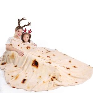 NIB Mermaker Burritos Tortilla Fleece Throw Blanket 71” Adult Kids Baby Gag Gift